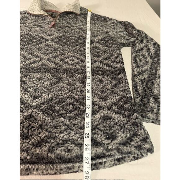 True Grit Quater Zip‎ Pullover Sherpa Fleece White Gray Black Unisex - Picture 4 of 6
